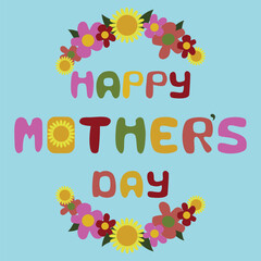 Happy mother day greeting card. May holiday. Mama. Stock vector illustration