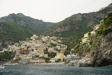 Fototapeta premium Types of Italy. City of Positano. Beautiful architecture and the Mediterranean Sea