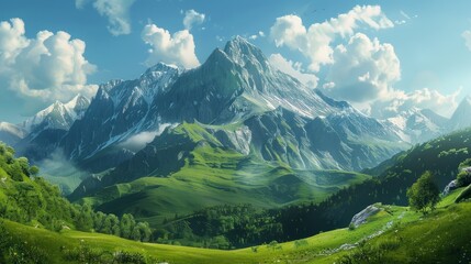 Mountain landscape hyper realistic 