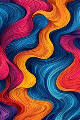 Abstract Wavy Lines in Vibrant Colors