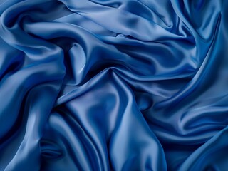 Obraz premium Blue silk fabric floating background