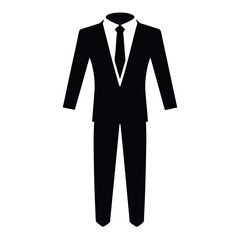 Complete suit mockup vector silhouette, white background
