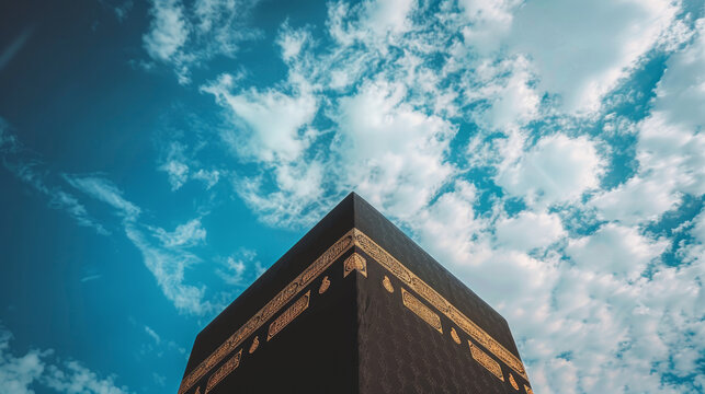 kaaba in mecca with sky background, beautiful sky, mobile wallpaper
