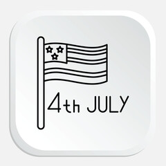 Fourth of July Icon - Celebrating American Independence Day with Festive Spirit