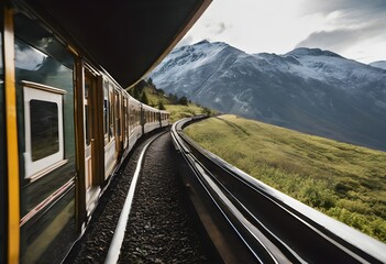 Naklejka premium train in the mountains