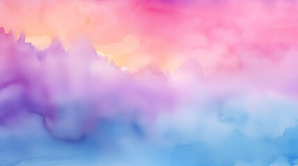 Fototapeta premium Watercolor abstract landscape, gradient of colors from pink and purple