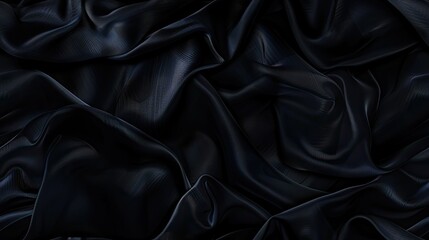 Fototapeta premium a black background showcasing a luxurious silk satin texture, exuding elegance and mystery, ideal for design presentations, covers, posters, banners, magazines, and beyond. SEAMLESS PATTERN
