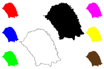 Botosani County (Administrative divisions of Romania, Nord-Est development region) map vector illustration, scribble sketch Botosani map....