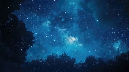 Obraz premium Beautiful night sky with many stars. AI generated.