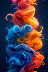 Abstract Swirling Color On A Dark Background