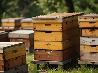 Beehives in an apiary - AI