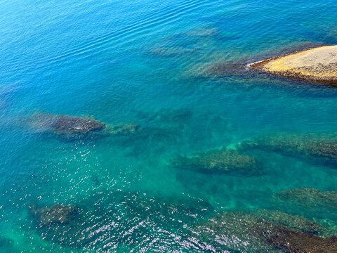 Beautiful seascape of Adriatic sea aerial view