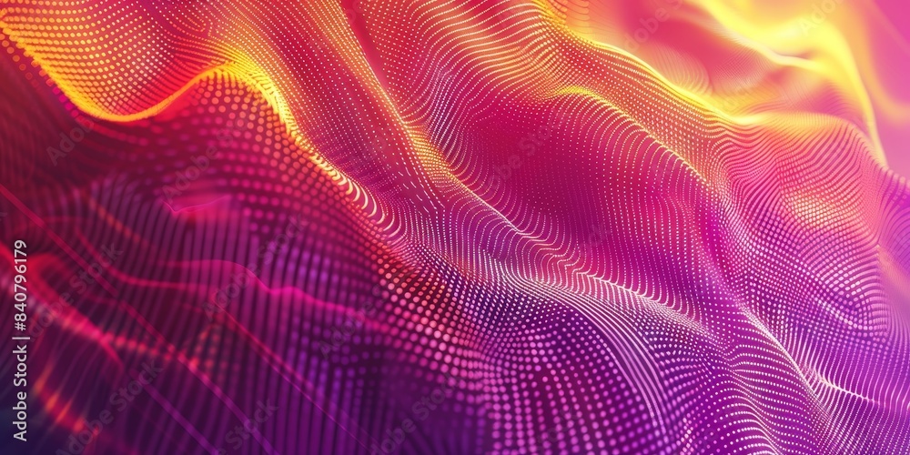 Poster dynamic gradient background with abstract patterns, illustrating the fusion of modern digital design
