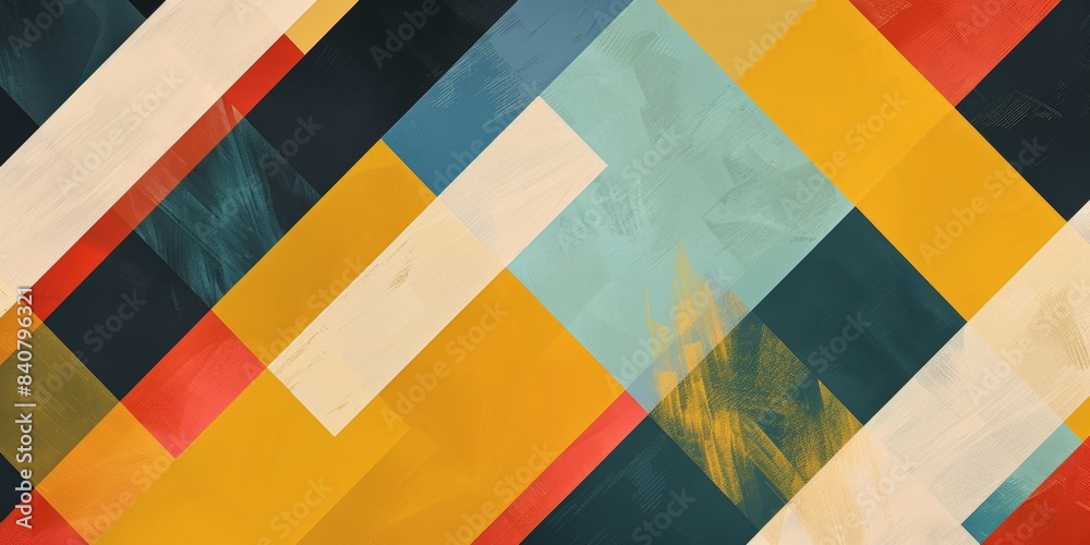 Leinwandbilder Geometric pattern background with a minimalist approach, showcasing modern innovation and digital art in a sleek, abstract design
