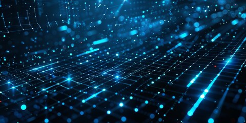 Fototapeta premium Interactive holographic design with a futuristic feel, perfect for visualizing the complexities of augmented reality and blockchain technology