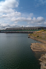 Belo Monte dam on Xingu River. Hydroelectric Power Plant in Amazon rainforest in Altamira city, Para, Brazil. Concept of environment, ecology, nature, deforestation, energy, renewable, sustainable.	