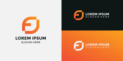 Professional f logotype template minimalist