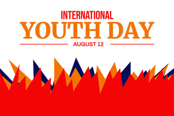 International Youth Day Celebration wallpaper, Friendly team, cooperation, friendship, Card with colorful cone design