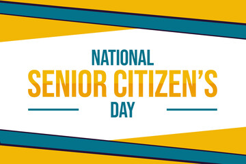 National Senior Citizens Day wallpaper. August 21st. Flat design. Poster, banner, card, background