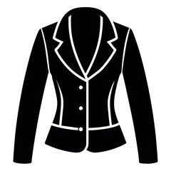 modern and stylish ladies jacket mockup vector silhouette, white background