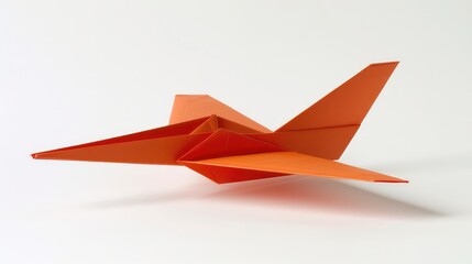 Orange paper plane. AI generated.