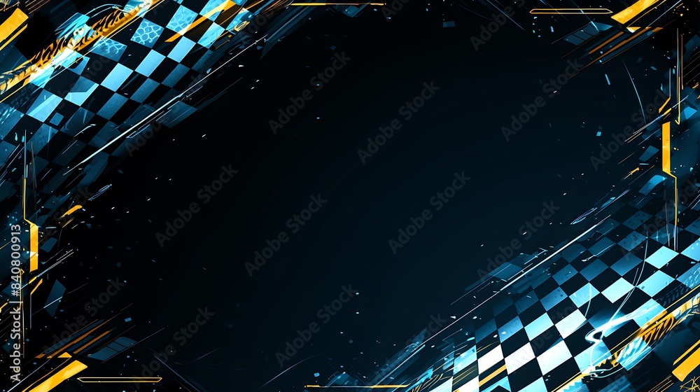 Poster Racing background with checkered flag and abstract elements vector Illustration on white Background