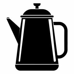 Fototapeta premium Kettle black silhouette illustration