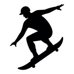 Snowboarding, man on snowboard vector silhouette white background 
