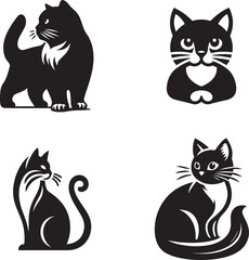 Graceful Cat Silhouette Vector Design