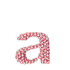 Symbol made of red volleyballs. letter a
