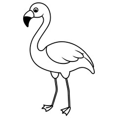 Cartoon-flamingo-on-white-background  vector illustration