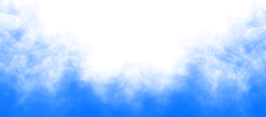 Blue smoke isolated on transparent white background