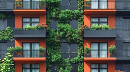 Obraz premium A vertical garden on an urban building