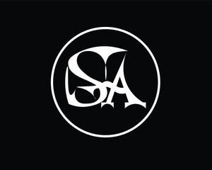 SA, AS, S, A abstract letters logo monogram