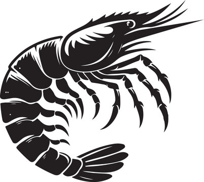 recommend clip art: Shrimp silhouette vector illustration