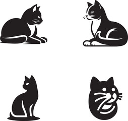 Graceful Cat Silhouette Vector Design