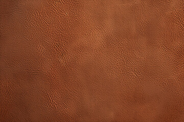 Background of brown leather is filling the frame, showing a detailed view of its texture. The natural pattern of the leather is highlighted