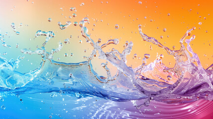 Colorful liquid water backdrop background drops bubbles flow fluid digital splash