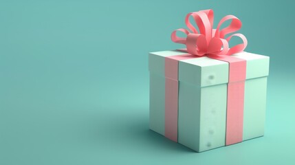 Fototapeta premium 3D cartoon single gift box.