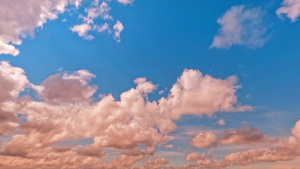 cute sundown goldish clouds on the sky backdrop - photo of nature