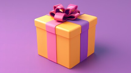 Obraz premium 3D cartoon single gift box.