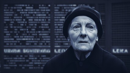 Timeless Portrait of an Elderly Woman in Monochrome