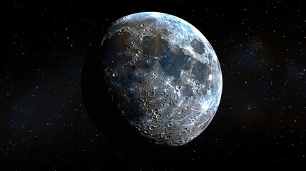 Naklejka premium 3D moon in space.
