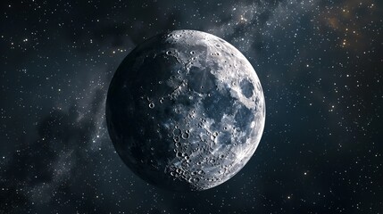 3D moon in space.