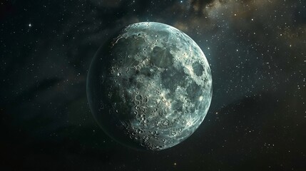 Naklejka premium 3D moon in space.