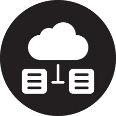 cloud computing glyph icon