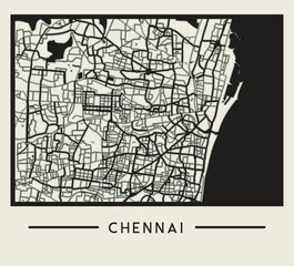 Abstract Chennai City Map - Illustration