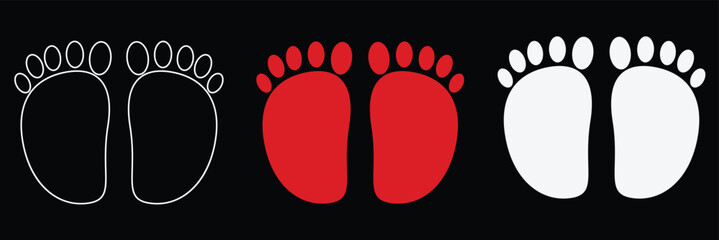 foot prints on black background