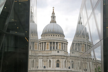 St Paul's Cathedral reflected in an office block	