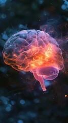 Fototapeta premium glowing brain.